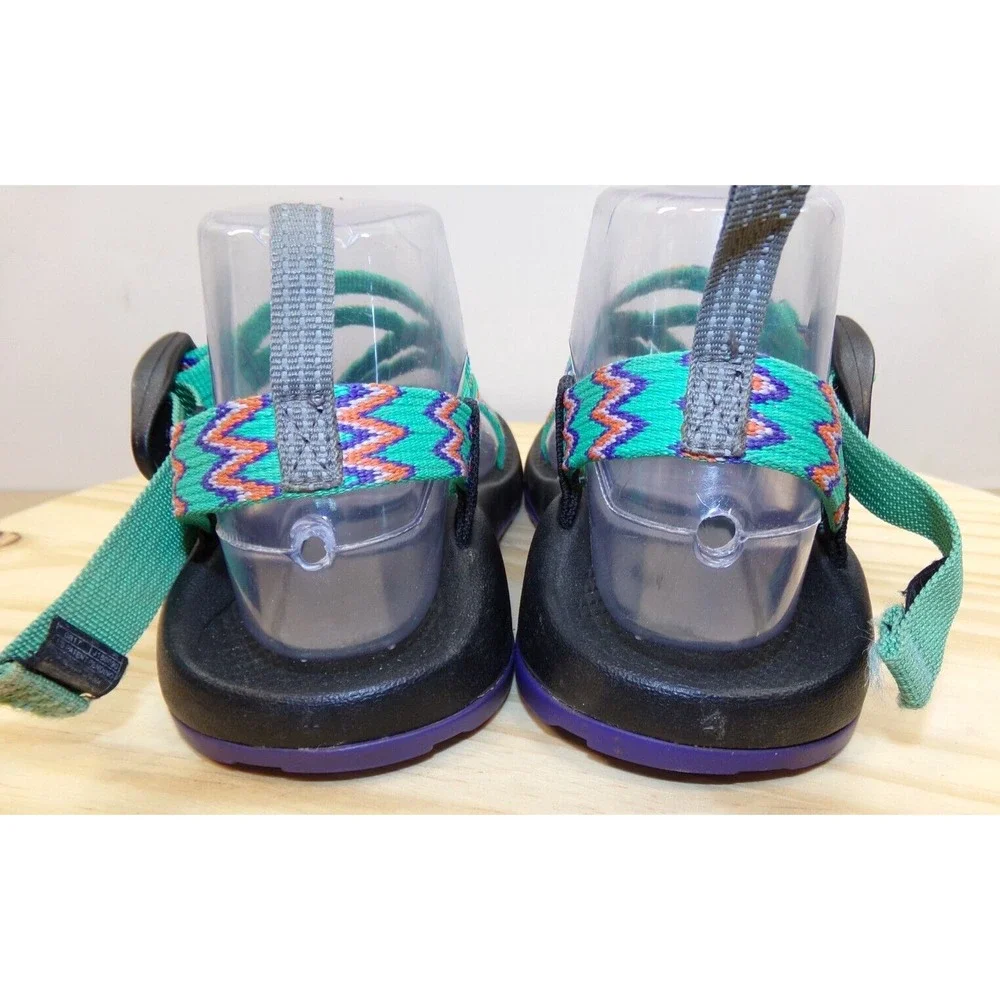 Chaco ZX1 EcoTread Sandals Youth‎ Kids Size 4 Green Orange Purple Outdoor Hiking